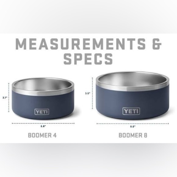 YETI Boomer 8 Cups Navy Blue Pet Bowl Stainless Steel - Picture 2 of 10